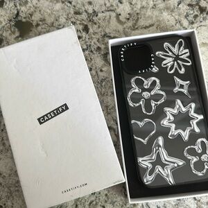 CASETIFY IPHONE 15 PLUS CASE MINT CONDITION “CHROME DOODLE CLEAR BLACK